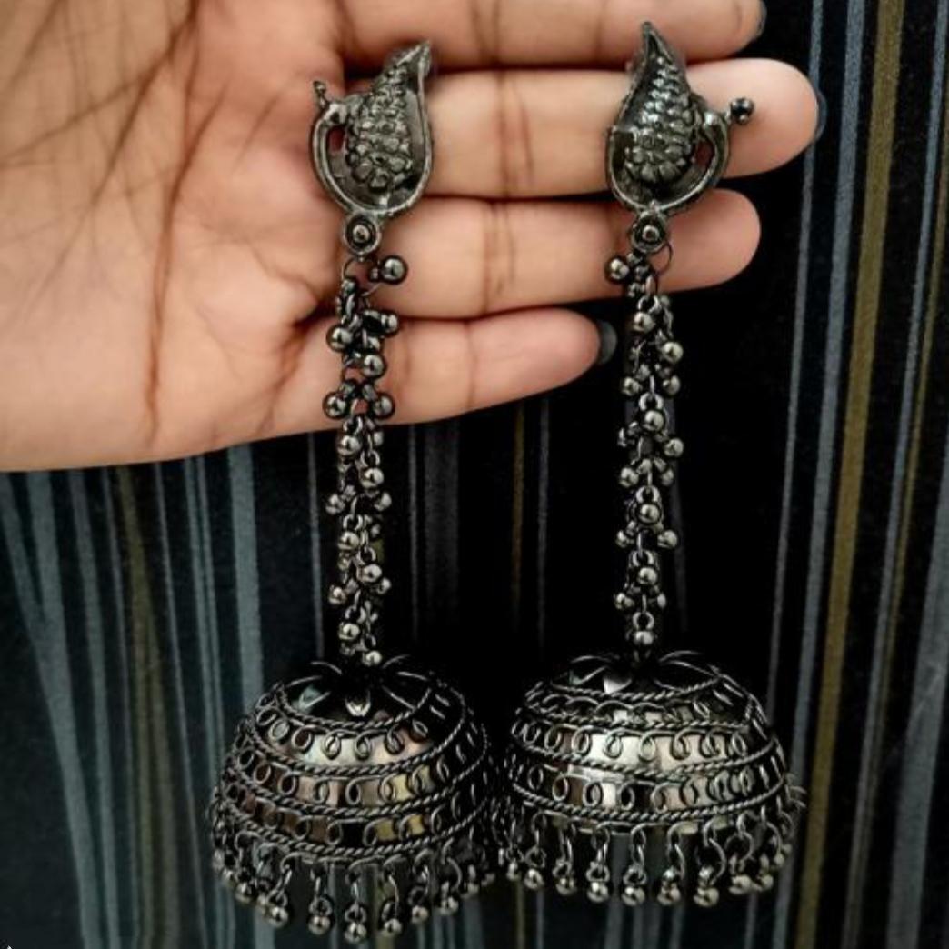 Traditional New Style Black Jhumkas Earrings For Women and Girls