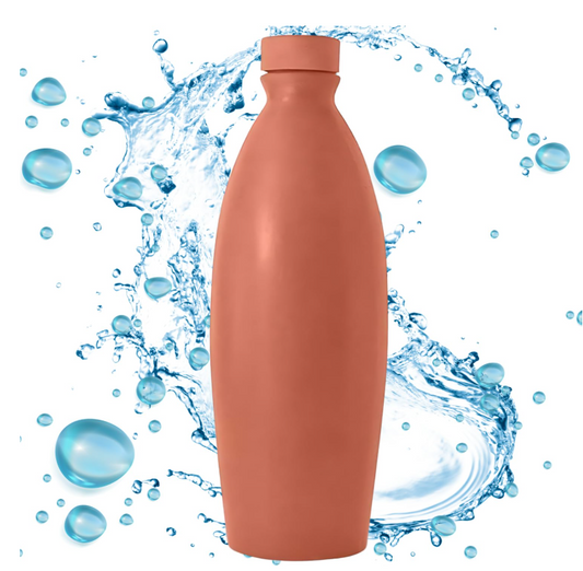 Eco-Friendly Organic Clay Water Bottle – Self-Cooling, Leak-Proof, and Naturally Refreshing